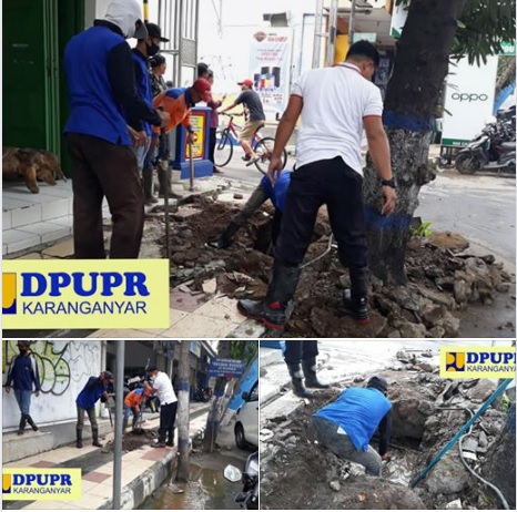 Pembersihan saluran drainase di Jalan Lawu