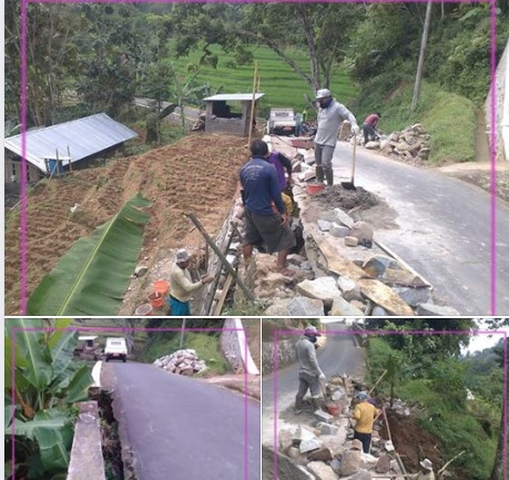 Perbaikan talud penahan tanah di ruas Barakan-Wukirsawit di Kecamatan Jatiyoso