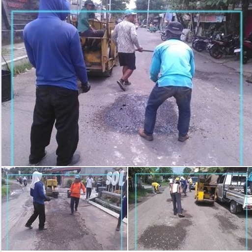 Pemeliharaan rutin jalan telah dilakukan petugas UPT Pemeliharaan Jalan Jembatan dan Irigasi Kecamatan Gondangrejo